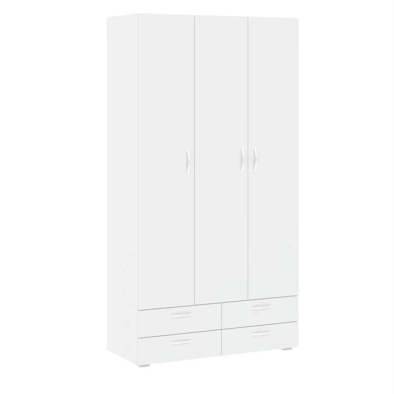 Dreitüriger Kleiderschrank 111 cm mit Schubladen RICHLAND - weiß