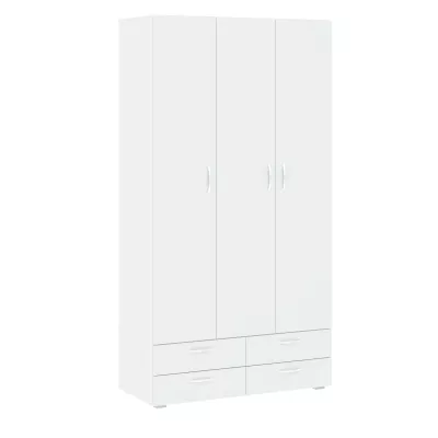 Dreitüriger Kleiderschrank 111 cm mit Schubladen RICHLAND - weiß