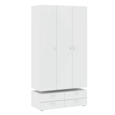 Dreitüriger Kleiderschrank 111 cm mit Schubladen RICHLAND - weiß
