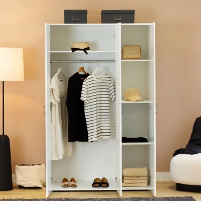 Dreitüriger Kleiderschrank 111 cm RICHLAND - weiß