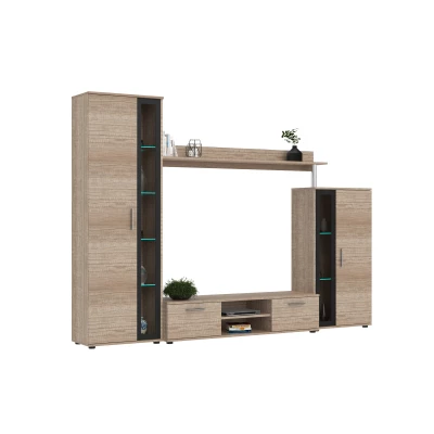 Wohnzimmerwand APPLEBY - graue Eiche