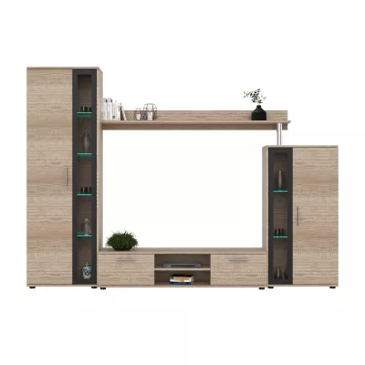 Wohnzimmerwand APPLEBY - graue Eiche