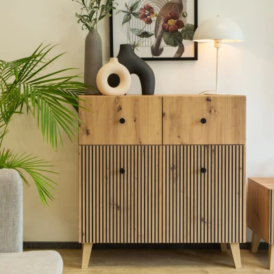 Kommode mit Türen und Schubladen HEWITT - Artisan Eiche
