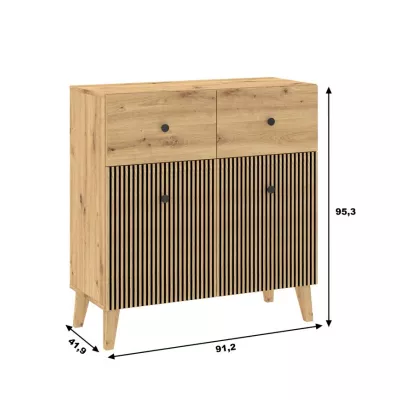 Kommode mit Türen und Schubladen HEWITT - Artisan Eiche