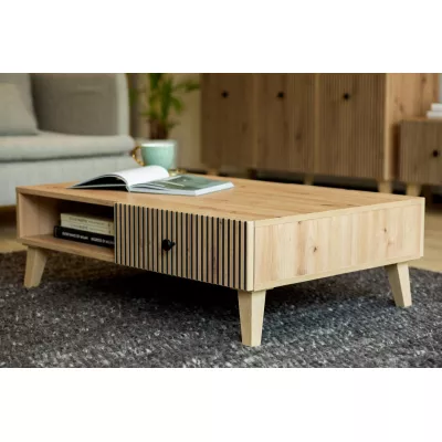 HEWITT Couchtisch mit Schublade – Artisan Eiche