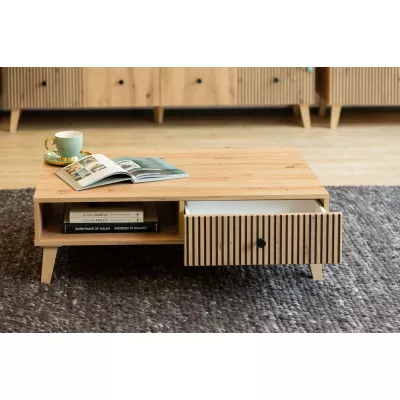 HEWITT Couchtisch mit Schublade – Artisan Eiche
