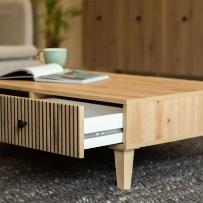 HEWITT Couchtisch mit Schublade – Artisan Eiche