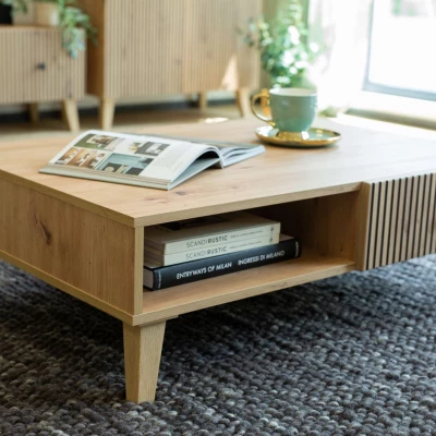 HEWITT Couchtisch mit Schublade – Artisan Eiche