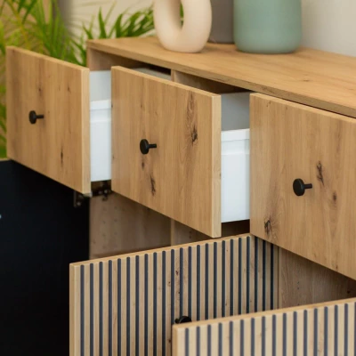 HEWITT breite kombinierte Kommode - Artisan Eiche