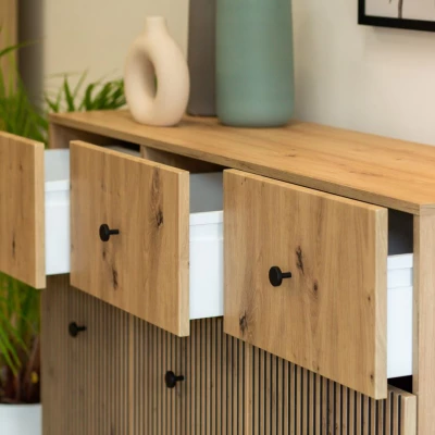HEWITT breite kombinierte Kommode - Artisan Eiche