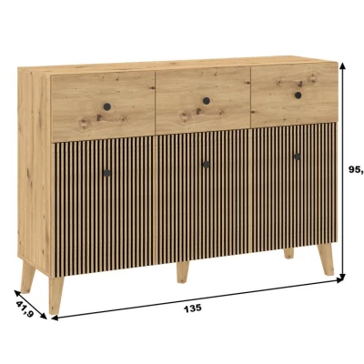 HEWITT breite kombinierte Kommode - Artisan Eiche