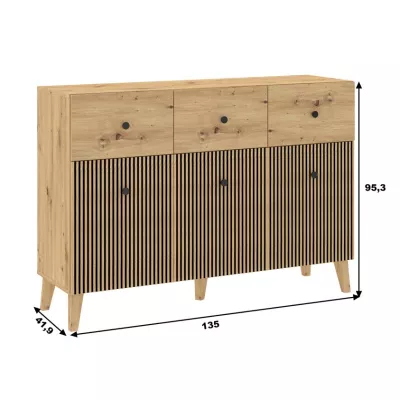 HEWITT breite kombinierte Kommode - Artisan Eiche