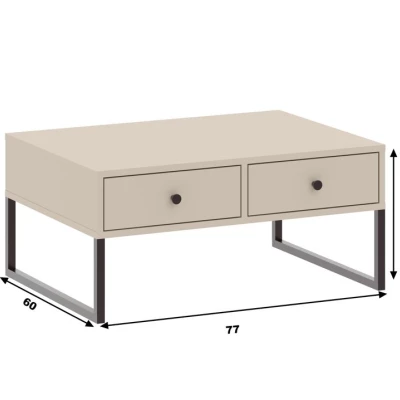 Couchtisch mit Schubladen SANGER - Kaschmir