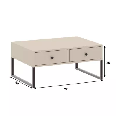 Couchtisch mit Schubladen SANGER - Kaschmir