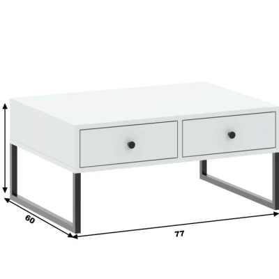 Couchtisch mit Schubladen SANGER - weiß