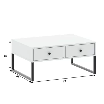 Couchtisch mit Schubladen SANGER - weiß