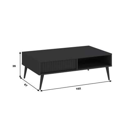 JEWETT Couchtisch mit Schublade - Anthrazit