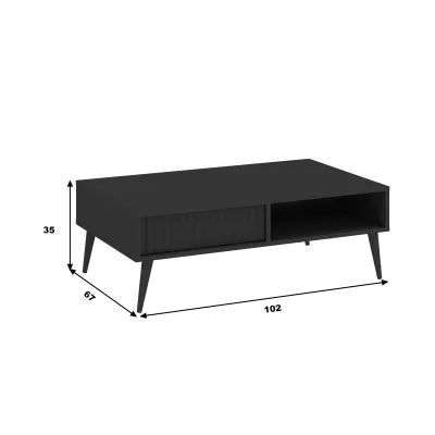 JEWETT Couchtisch mit Schublade - Anthrazit