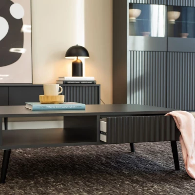 JEWETT Couchtisch mit Schublade - Anthrazit