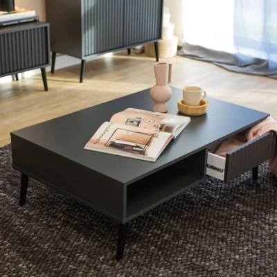 JEWETT Couchtisch mit Schublade - Anthrazit