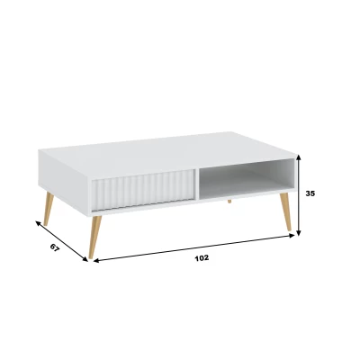 JEWETT Couchtisch mit Schublade - weiß