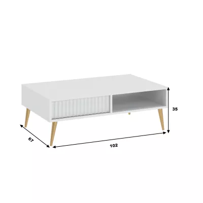 JEWETT Couchtisch mit Schublade - weiß