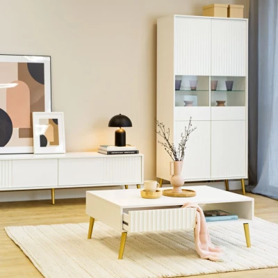 JEWETT Couchtisch mit Schublade - weiß