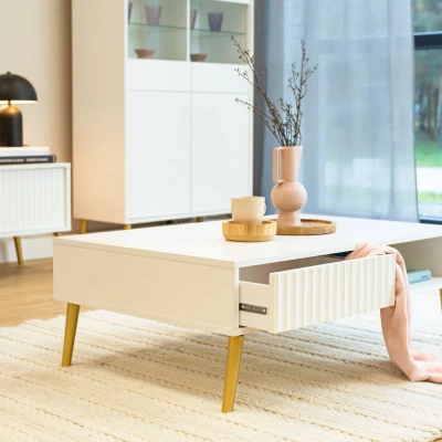 JEWETT Couchtisch mit Schublade - weiß