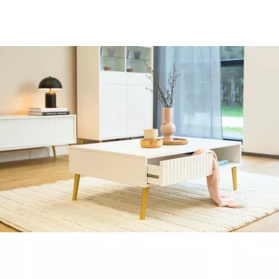 JEWETT Couchtisch mit Schublade - weiß