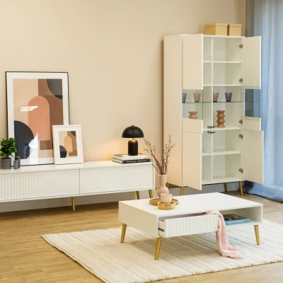 JEWETT Couchtisch mit Schublade - weiß