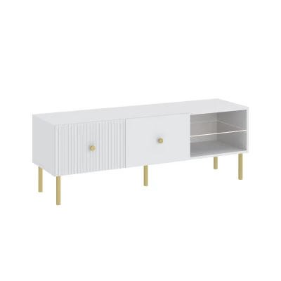 TV-Ständer HASKEL - weiß + gold
