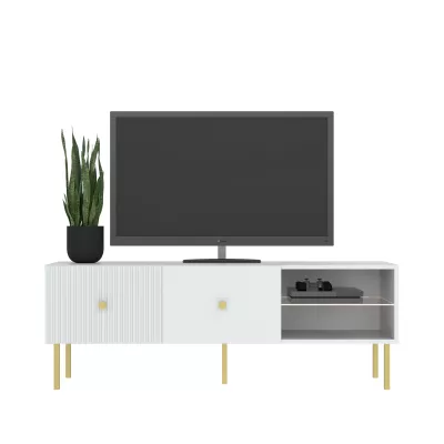TV-Ständer HASKEL - weiß + gold
