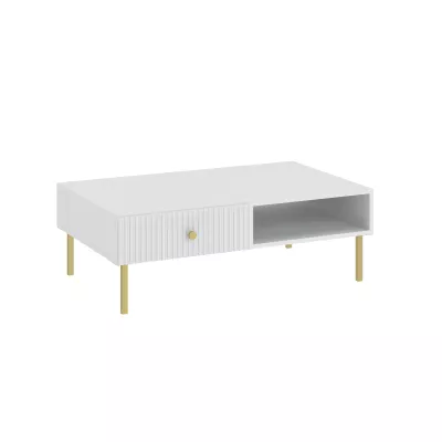 HASKEL Couchtisch - weiß + gold