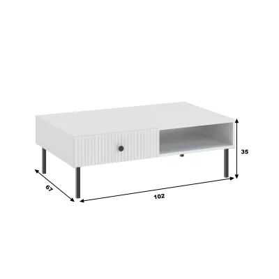 HASKEL Couchtisch - weiß + schwarz