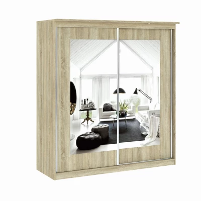 Kleiderschrank mit Spiegel 180 cm ODESSA - Sonoma-Eiche