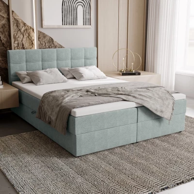 Polsterbett 180x200 ELSIE 2 mit Stauraum - mintfarbene