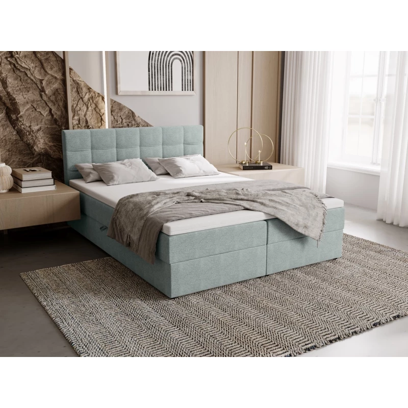 Polsterbett 180x200 ELSIE 2 mit Stauraum - mintfarbene