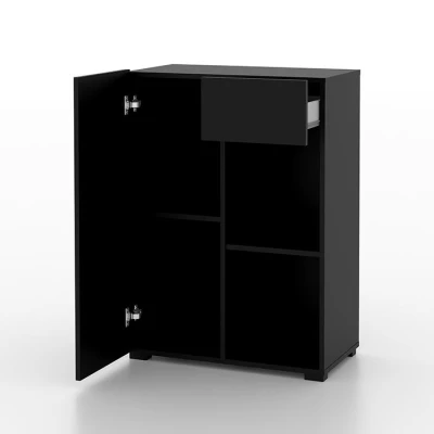 Niedriges Regal mit Schublade AFIBA 1 - schwarzer Onyx