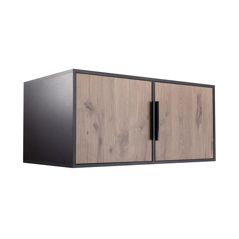 Kleiderschrank-Anbau 100 SAIDA - schwarz / Viking Eiche