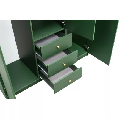 Dreitüriger Kleiderschrank 149 JOELE mit Spiegel – grün