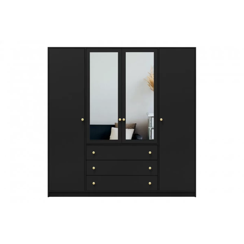 Kombinierter Kleiderschrank 196 JOELE - schwarz