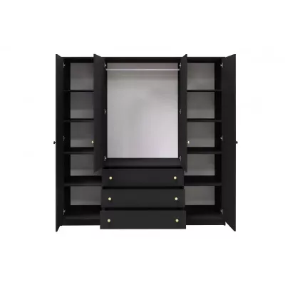 Kombinierter Kleiderschrank 196 JOELE - schwarz