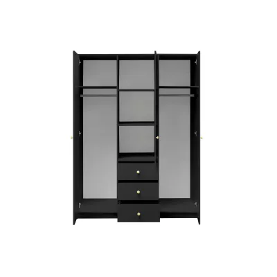 Dreitüriger Kleiderschrank 149 JOELE - schwarz