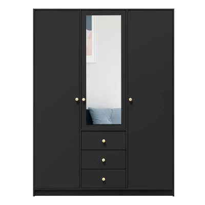 Dreitüriger Kleiderschrank 149 JOELE - schwarz