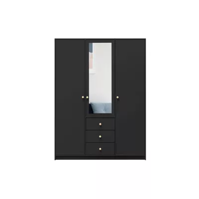 Dreitüriger Kleiderschrank 149 JOELE - schwarz