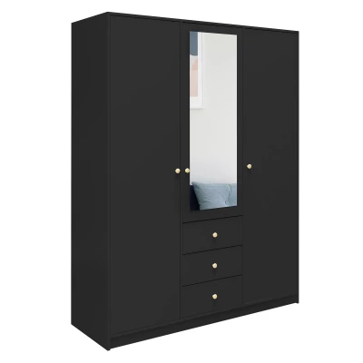 Dreitüriger Kleiderschrank 149 JOELE - schwarz
