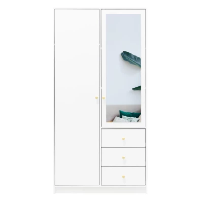 Kleiderschrank 100 JOELE mit Spiegel – weiß