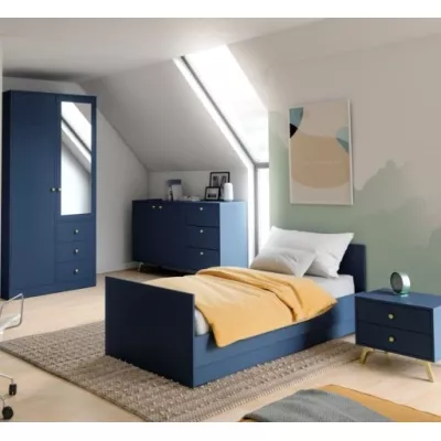 Bett für Studentenzimmer 90x200 JOELE - blau