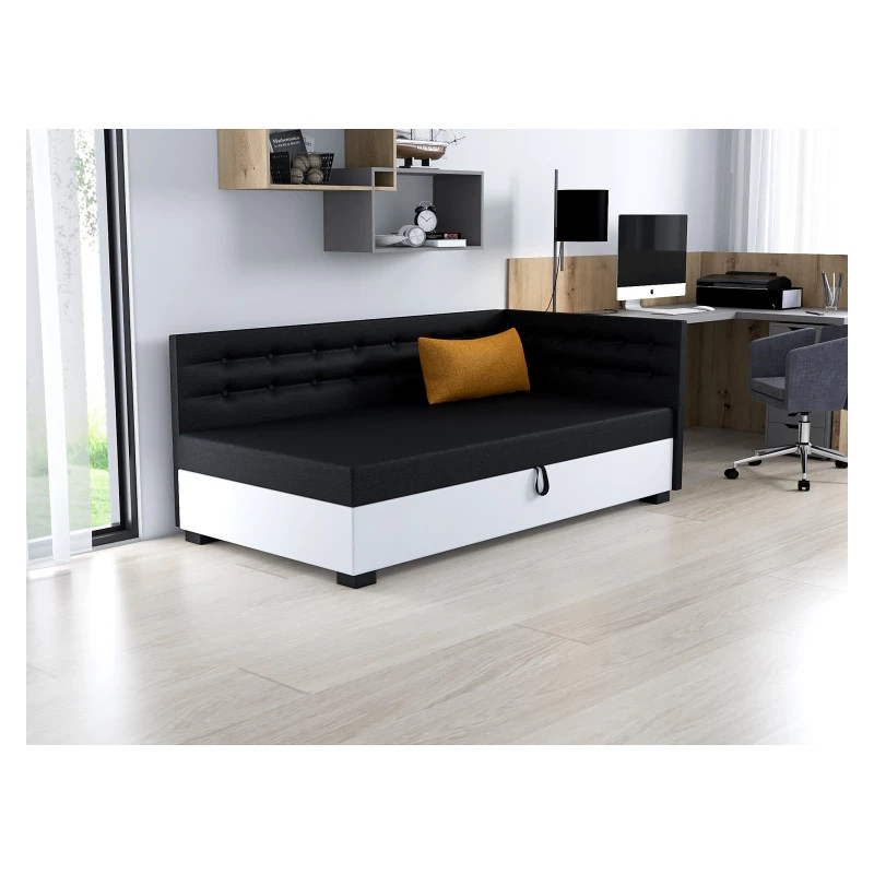 Einzelbett 80x195 NENCI PLUS 1 - schwarz/weiß