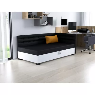 Einzelbett 80x195 NENCI PLUS 1 - schwarz/weiß